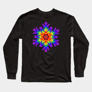 Rainbow Gay Pride Snowflakes Long Sleeve T-Shirt